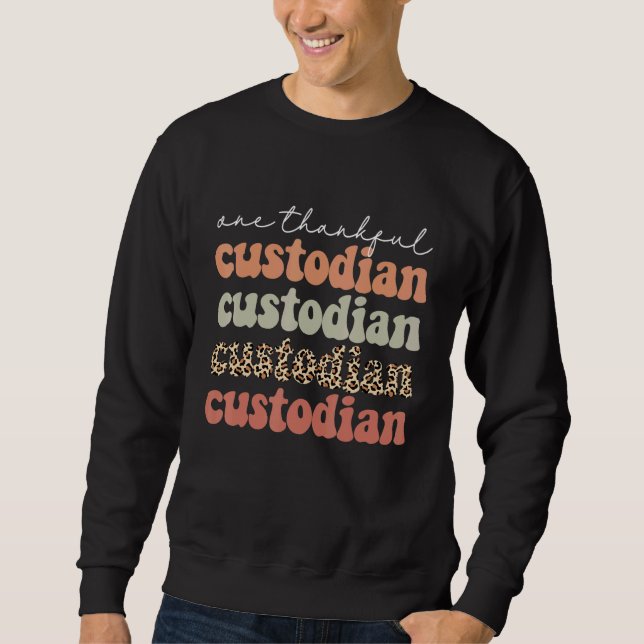 Sweatshirt One Thankful Custodian Autumn Tree Fall Leaves Tha (Devant)