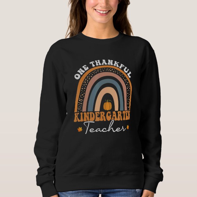 Sweatshirt One Thankful Kindergarten Teacher Thanksgiving Rai (Devant)