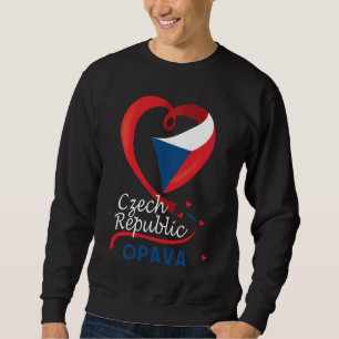 Sweatshirt Opava République Tchèque Drapeau Cardiaque Lion Ti
