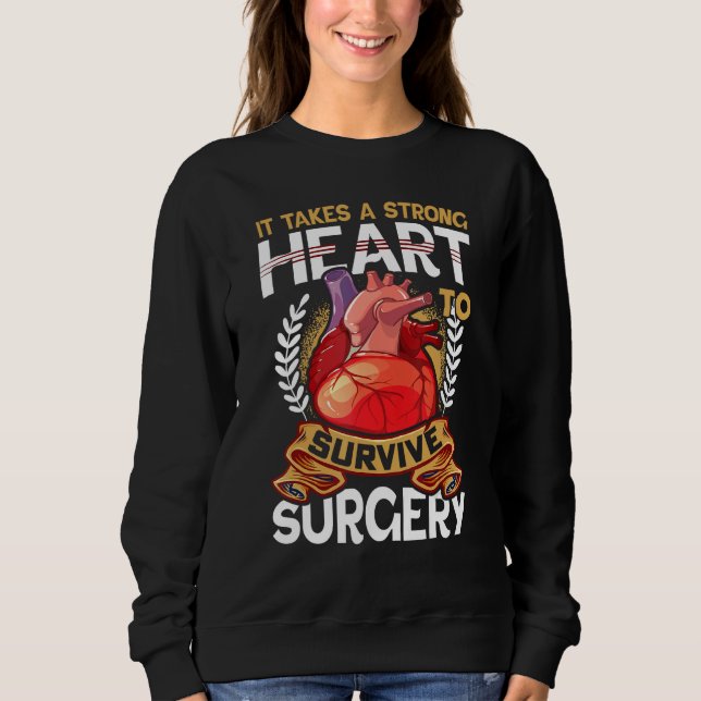 Sweatshirt Open Heart Bypass Surgery Survivor Post Attack Rec (Devant)