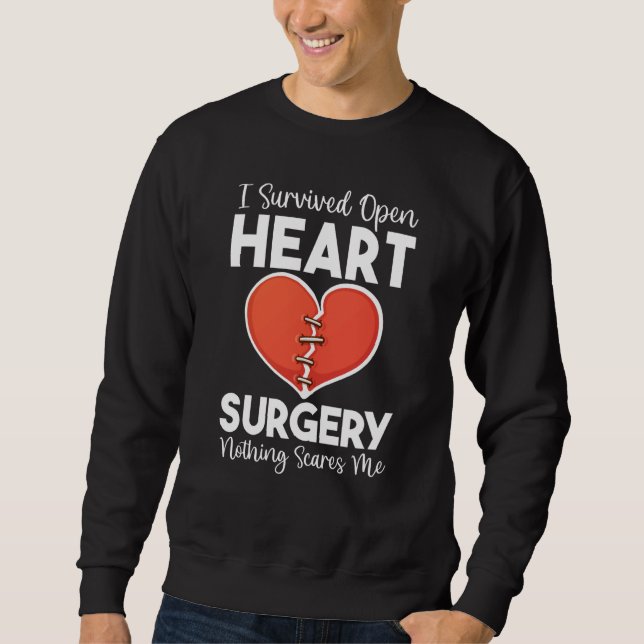 Sweatshirt Open Heart Surgery Transplant Nothing Scares Heart (Devant)