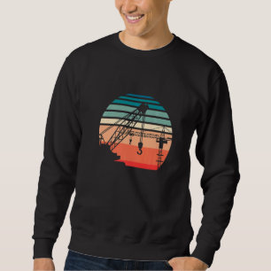 Sweatshirt Opérateur de grue tour rétro Construction Vintage 