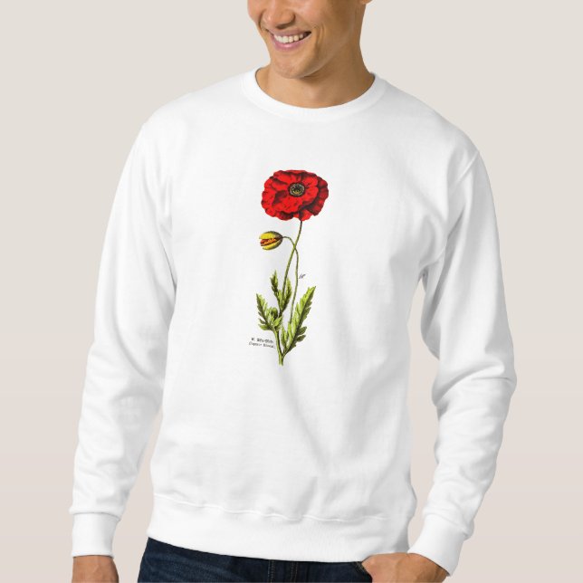 Sweatshirt Opium floral rouge de fleur sauvage de pavot de (Devant)