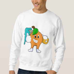 Sweatshirt Orange comme Peintre avec pinceau