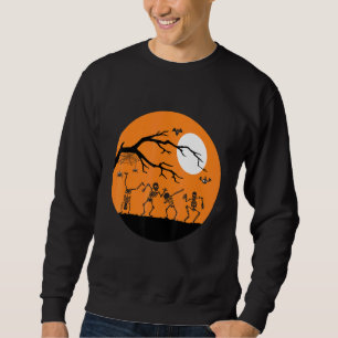 Sweatshirt Orange Halloween en relation avec des squelettes d