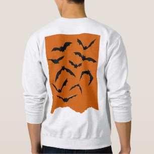 Sweatshirt Orange Noir Éffrayant chauves-souris Moderne Hallo