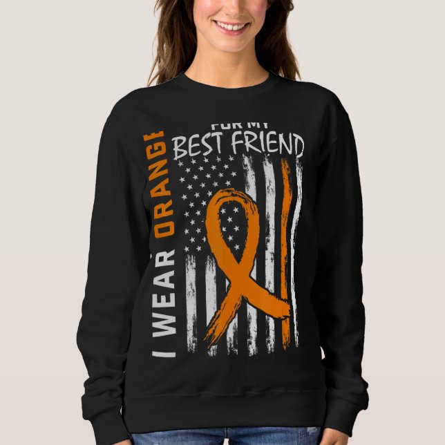 Sweatshirt Orange Pour Mon Meilleur Ami Multiple Sclerosis Aw (Devant)