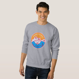 Sweatshirt Orange Rose Néon Bleu Graphique Gras