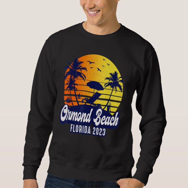 Sweatshirt Ormond Beach 2023 Florida Sunset Beach Retro (Devant)