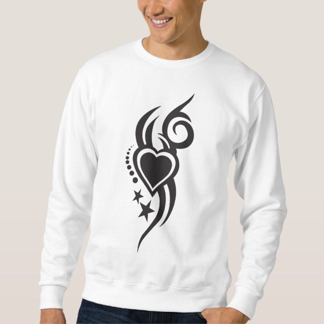 Sweatshirt Ornamental Floral Heart Tattoo  (Devant)