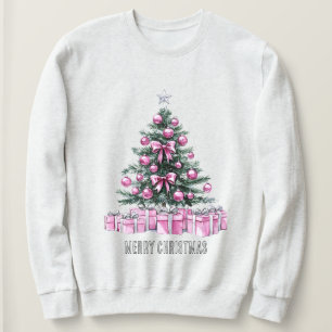 Sweatshirt Ornements en verre rose Arbre de Noël & Cadeaux