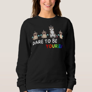 Sweatshirt Osez Être Vous-Même Chien Carlin Husky Lgbt Pride 