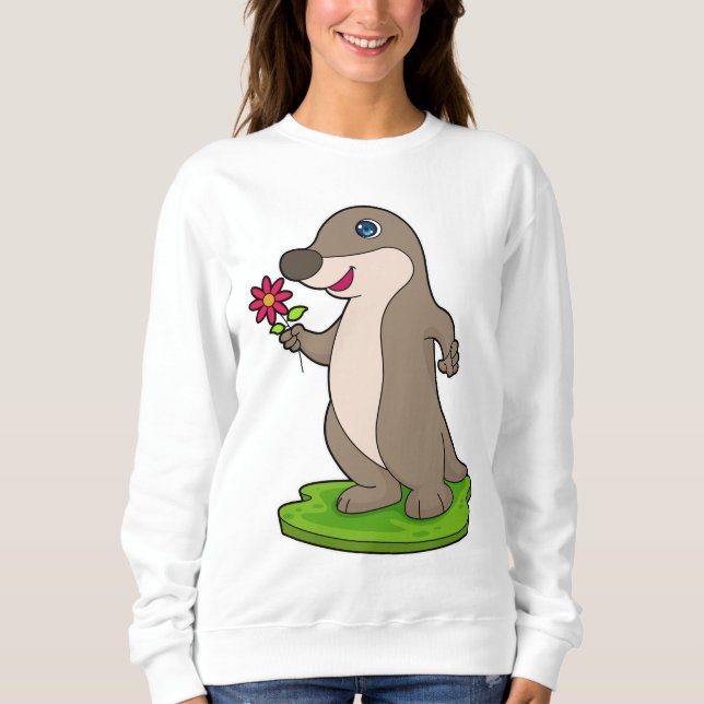 Sweatshirt Otter à fleurs (Devant)