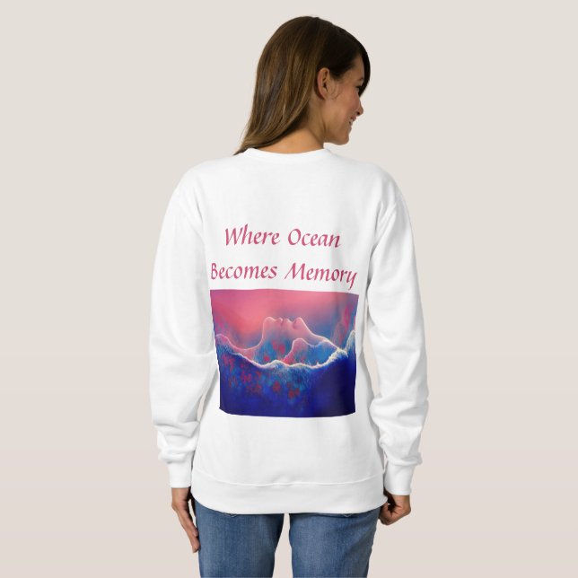 Sweatshirt "Où l'océan devient mémoire" - Vert bleu (Dos entier)