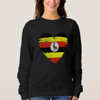 Sweatshirt Ouganda Coeur drapeau ougandais Fierté ougandaise