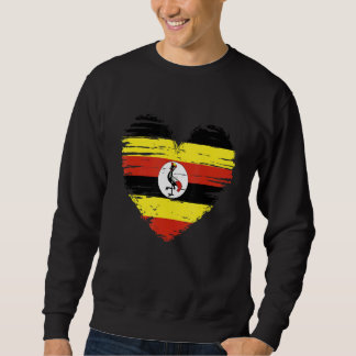 Sweatshirt Ouganda Coeur drapeau ougandais Fierté ougandaise