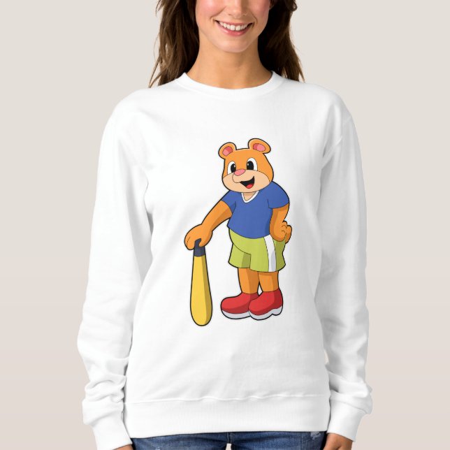 Sweatshirt Ours au baseball avec batte de baseball (Devant)