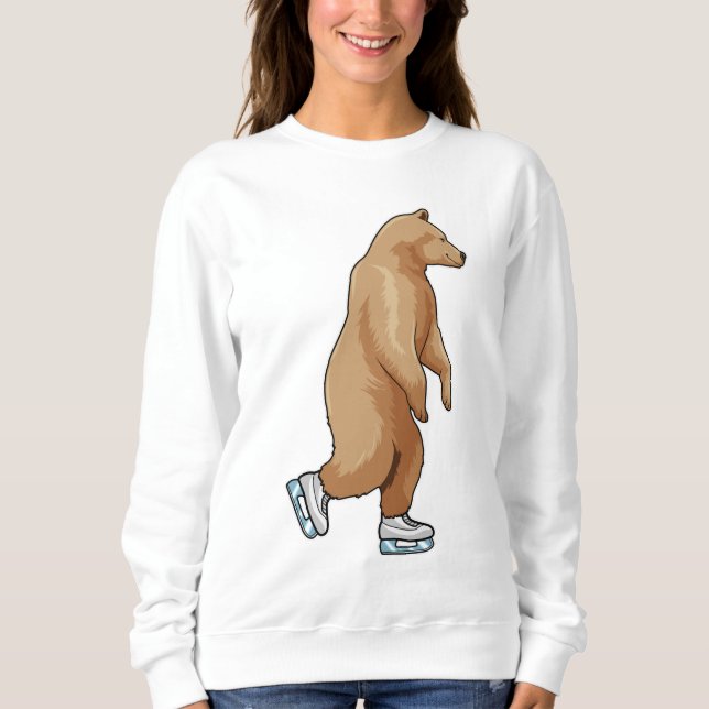 Sweatshirt Ours au patinage sur glace avec patins sur glace (Devant)