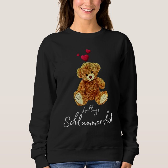 Sweatshirt Ours En Teddy Préféré Dormir Avec Pyjamas Coeur Te (Devant)