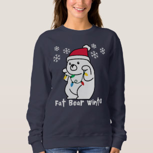 Sweatshirt Ours gras hiver, Ours blanc Chapeau de Père Noël,