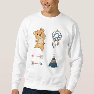 Sweatshirt Ours Indien Jaune Fashing Teddy Feather