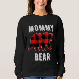 Sweatshirt Ours maman Pajama de Noël Buffle Rouge Plaid Fami