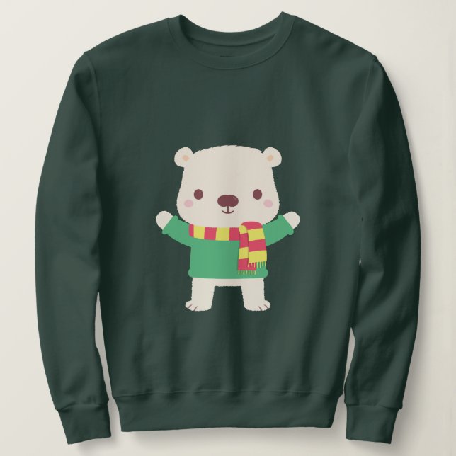 Sweatshirt Ours polaire de Noël mignon (Design devant)