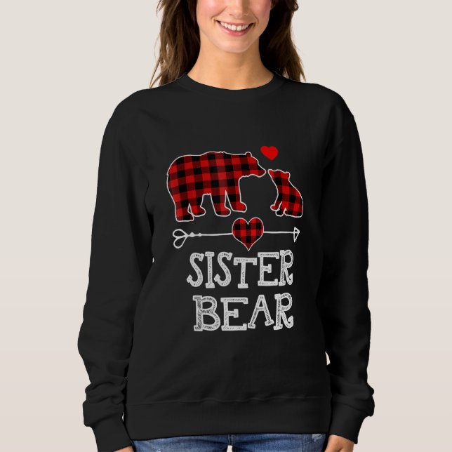 Sweatshirt Ours-Soeur, Buffle Rouge Plaid Ours-Soeur Pyjama (Devant)