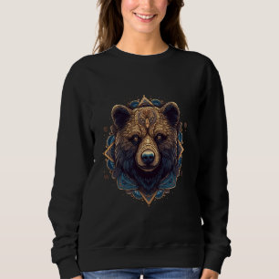 Sweatshirt Ours spirituel Mandala Zen Art Méditation Grizzly