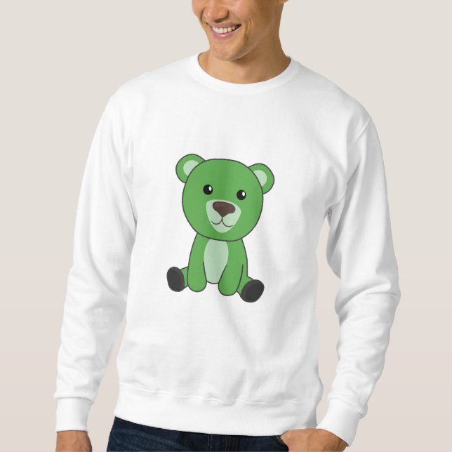 Sweatshirt Ours Vert Coloré Ours Mignons Animaux Ours (Devant)