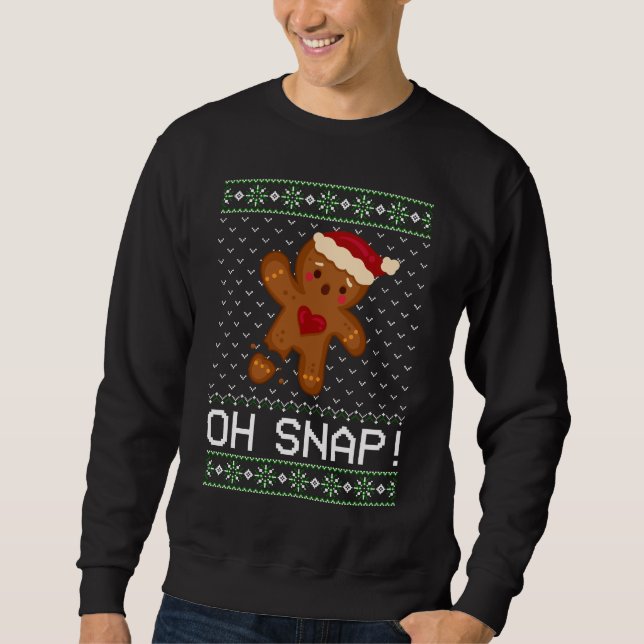Sweatshirt Pain d'épices homme Oh Snap Noël long manches (Devant)