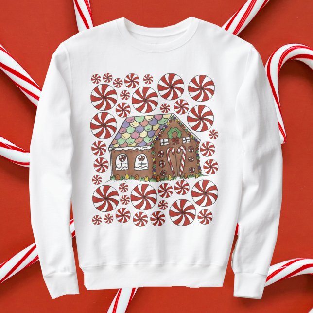 Sweatshirt Pain d'épices Maison Candy laide de Noël (Gingerbread house sweatshirt)