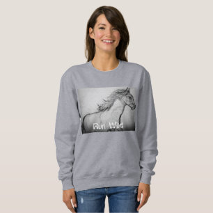 Sweatshirt Paint Horse Galloping s'enfuit