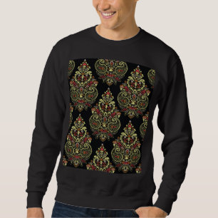 Sweatshirt Paisley, arrière - plan noir géométrique