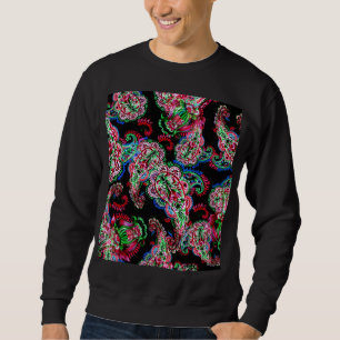 Sweatshirt Paisley Floral Pattern, Ethnic Arrière - plan.