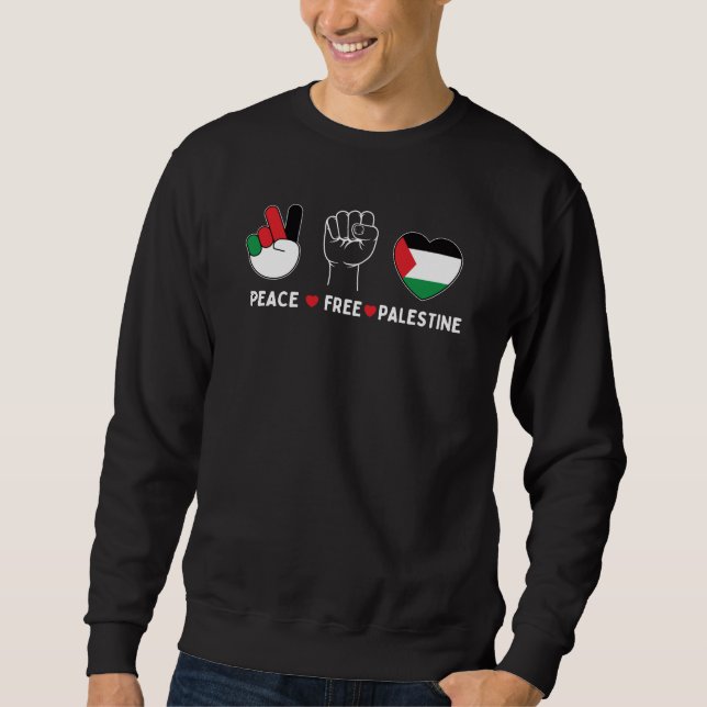 Sweatshirt paix amour palestine -liberté pour les palestinien (Devant)