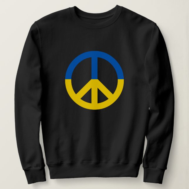 Sweatshirt Paix pour l'Ukraine Couleurs du drapeau bleu jaune (Design devant)