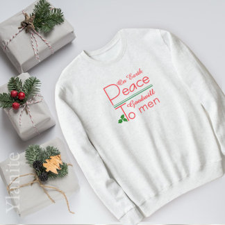 Sweatshirt Paix sur Terre T-Shirt de Bonne Volonté de Noël