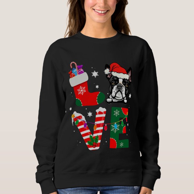 Sweatshirt Pajamas de chiens de Noël du Père Noël du Terrier  (Devant)