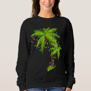 Sweatshirt Palm Tree Beach Funny Tropical Noël Lumière