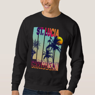Sweatshirt Palmier de style Vintage St Lucia