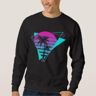 Sweatshirt Palmiers géométriques Rétro esthétiques Vaporw