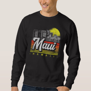 Sweatshirt Palmiers rétro Tropical Hawaiian Summer Sunset M