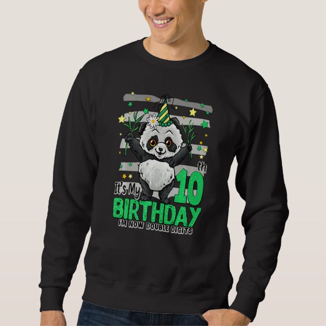 Sweatshirt Panda 10 ans 10e anniversaire fille garçon Panda B (Devant)