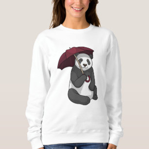 Sweatshirt Panda à la pluie avec parapluie