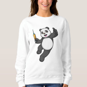 Sweatshirt Panda à la vaccination avec seringue