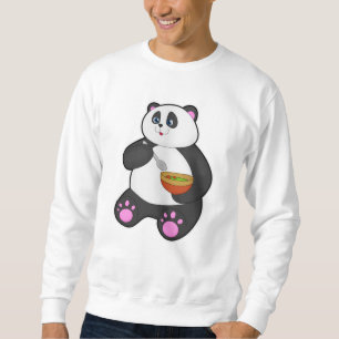 Sweatshirt Panda à manger avec cuillère et bol