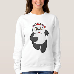 Sweatshirt Panda à Running avec Casquette