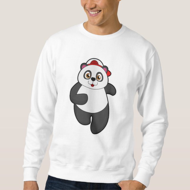 Sweatshirt Panda à Running avec Casquette (Devant)