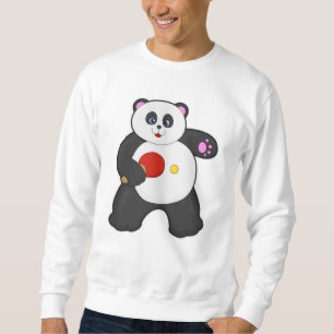 Sweatshirt Panda au ping-pong avec raquette de ping-pong